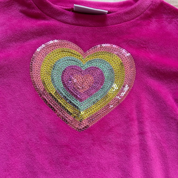 Toddler Girls Heart Velour 2-Piece Outfit Set - Pink Size 2T. - Picture 3 of 6